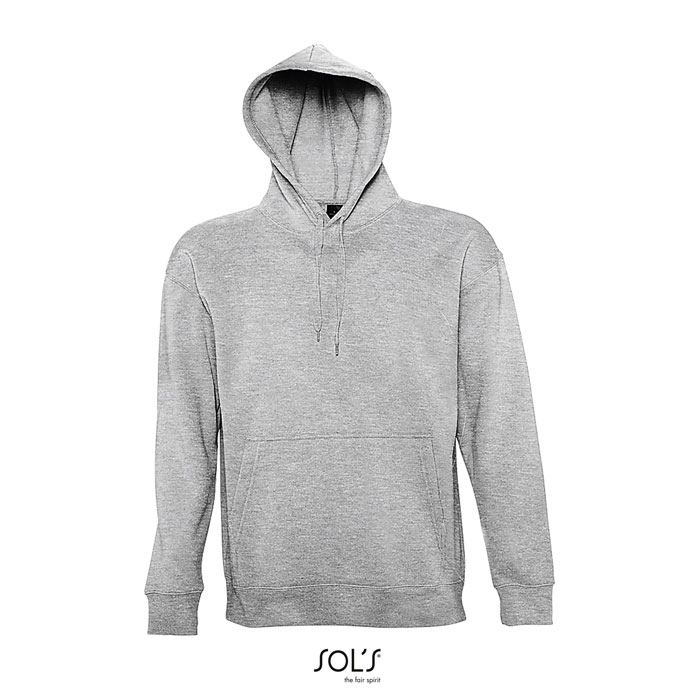 Sweat à capuche coton 320gr unisexe personnalisable SLAM Gris chiné